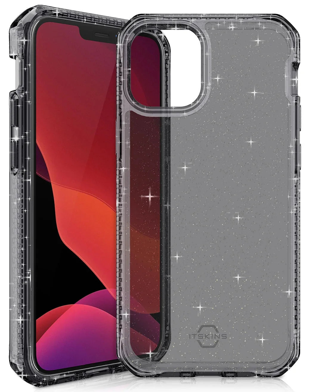 Itskins Hybrid Spark iPhone 12 & 12 Pro Case - Smoke - Tashqila Itskins Hybrid Spark iPhone 12 & 12 Pro Case - Smoke - Tashqila